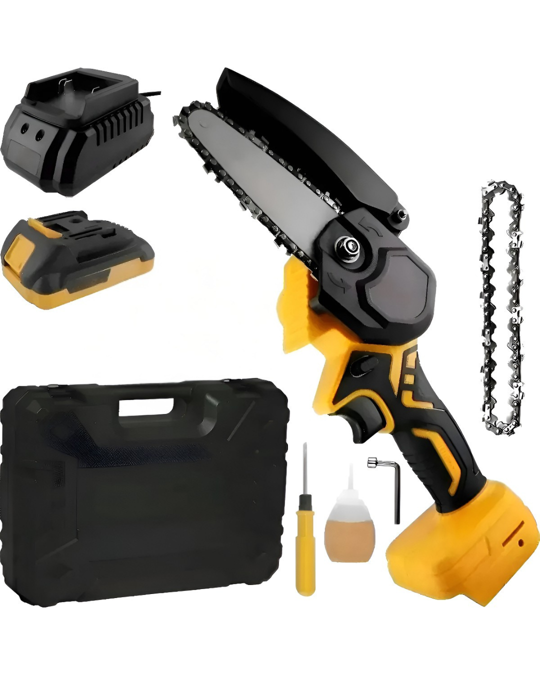 Motosierra inalámbrica con batería recargable